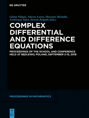 cover image of Complex Differential and Difference Equations